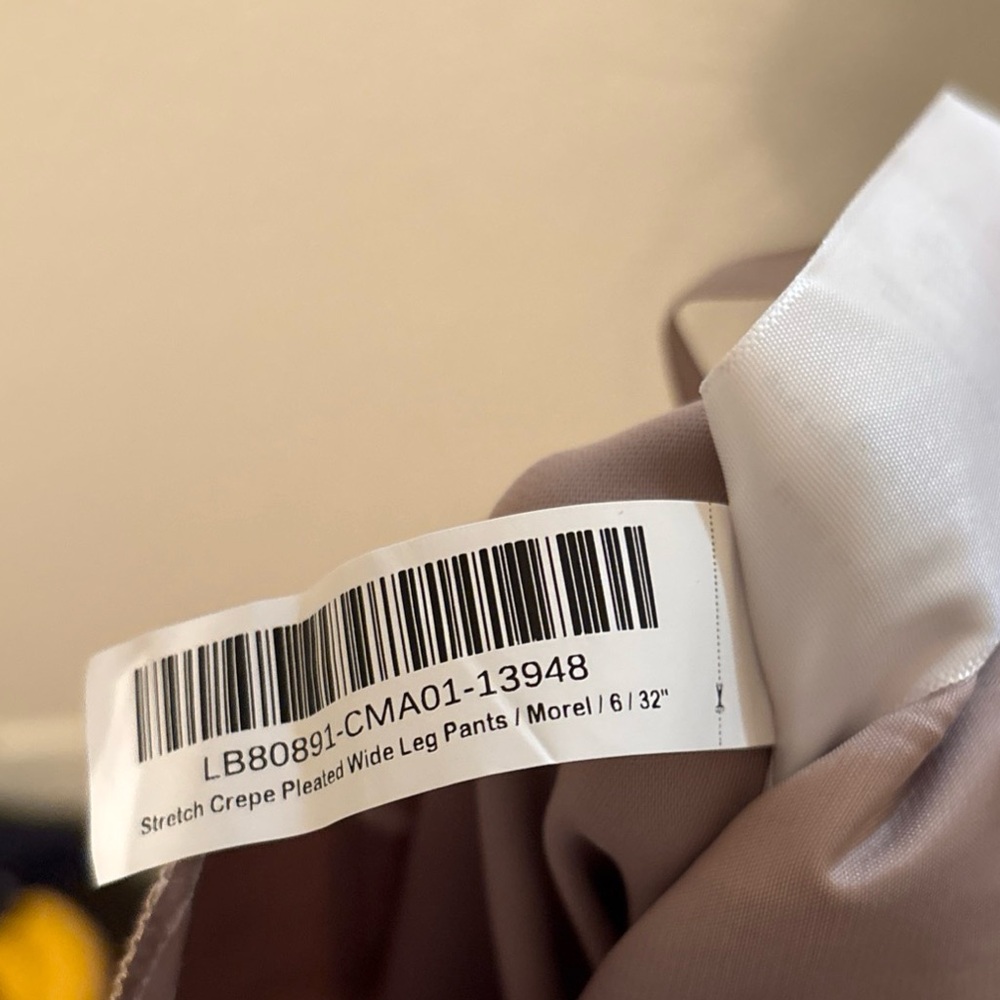 NWT QUINCE Stretch Crepe Pleated Wide Leg Pants Morel Tan Sz 6 Office Work Wear - Picture 6 of 6